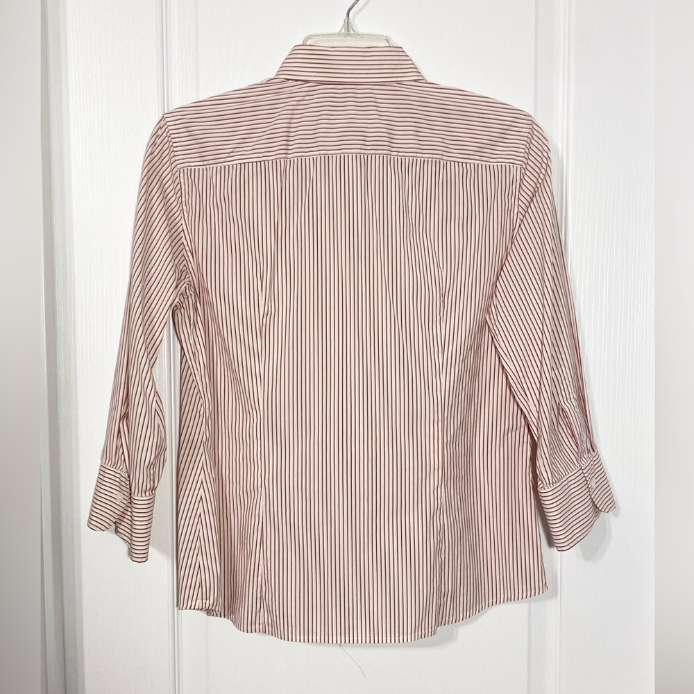 Loro Piana Italy Made Striped Button Down Shirt Red Pink White EU 44 US 8 Luxury - Picture 3 of 8